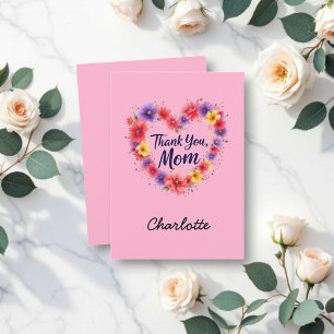 Carte Merci Maman Fête des mères florales personnalisé