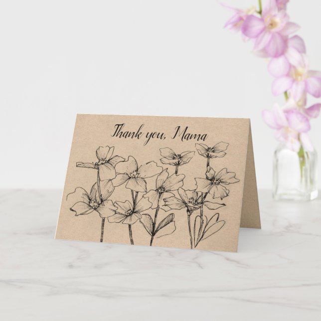 Carte Merci Maman Fleurs Joyeuse Fête des Mères (Orchidée)