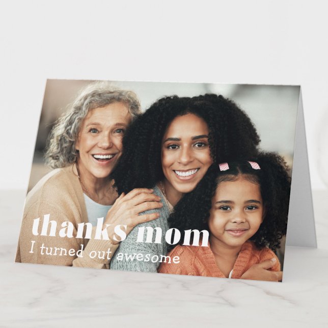 Carte "Merci maman, j'ai été génial" photo personnalisée (Créateur téléchargé)