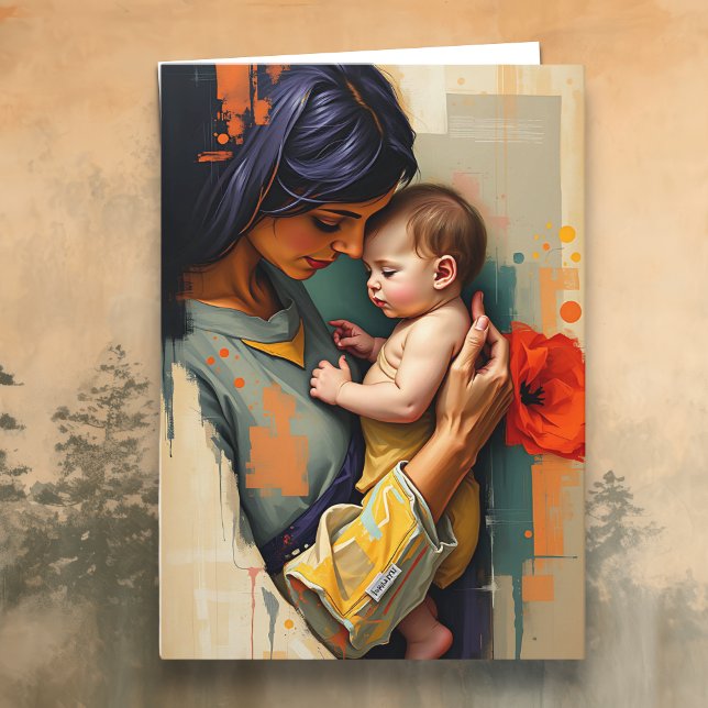 Carte Merci Maman | Mère et enfant | Fête des mères (Créateur téléchargé)