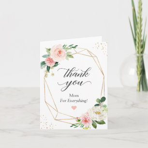 Carte Merci Maman pour tout Elegant Blush Floral