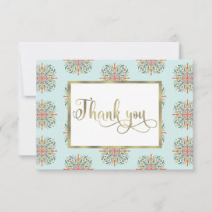 Carte Merci Mandala Floral de Verdure Art Botanique
