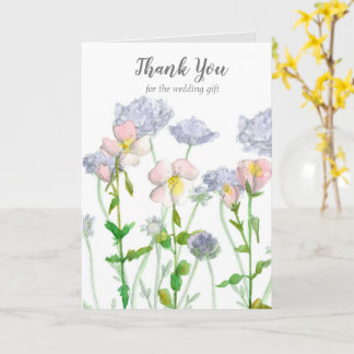 Carte Merci Mariage Cadeau Fleurs de printemps