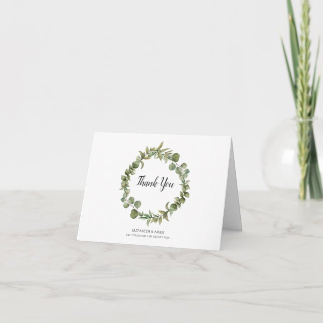 Carte Merci Mariage de l'Eucalyptus des bois (Devant)