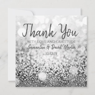 Carte Merci Mariage de Parties scintillant d'argent Boke