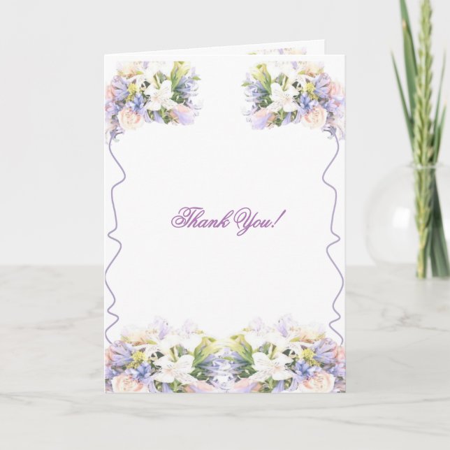 Carte Merci Mariage Fleur sauvage Lilac (Devant)