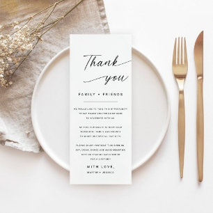 Carte Merci Mariage minimaliste