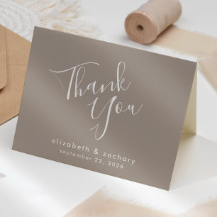 Carte Merci Mariage moderne de style script
