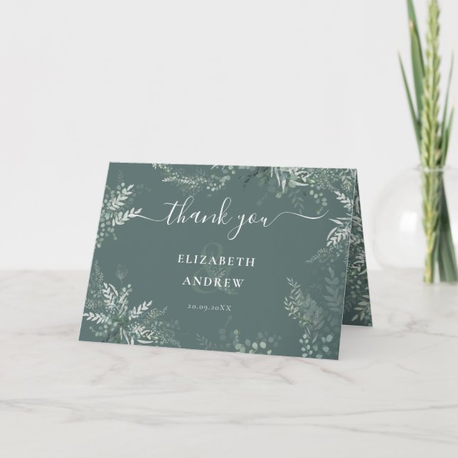 Carte Merci Mariage verdoyant (Devant)