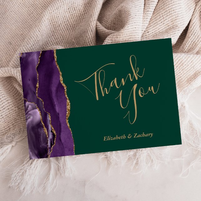 Carte Merci Mariage vert violet agate (Créateur téléchargé)