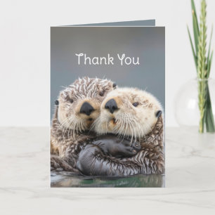 Carte Merci Merci Love Hugs Cute Otters