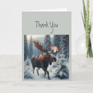 Carte Merci Merci Moose Animal Wildlife Nature Art