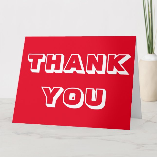 Carte Merci, Merci, salut blanc rouge (Devant)