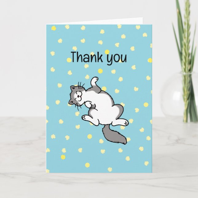 Carte merci (mignon chat joueur) (Devant)