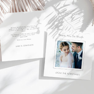 Carte Merci minimaliste du Mariage photo Carré