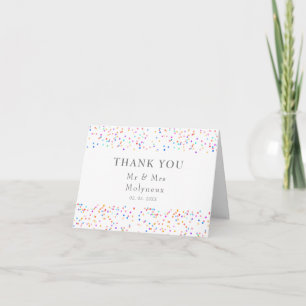 Carte Merci moderne Rainbow Confetti