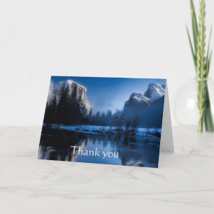 Carte Merci Mountain Lake Forest Écriture hivernale