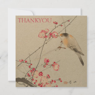 CARTE MERCI : OHARA KOSON : SONGBIRD SUR BLOSSOM