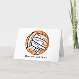 Carte Merci Orange and White Volleyball