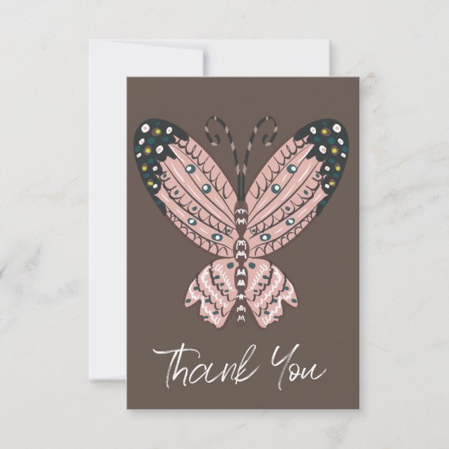 Carte Merci Papillon Coloré Art (Devant)
