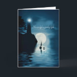 Carte Merci Phare Voilier et dauphin<br><div class="desc">Merci à quelqu'un qui a été là pour vous. Cette jolie carte a un phare et voilier avec dauphin et lune. Le phare guide le voilier par la lumière.</div>