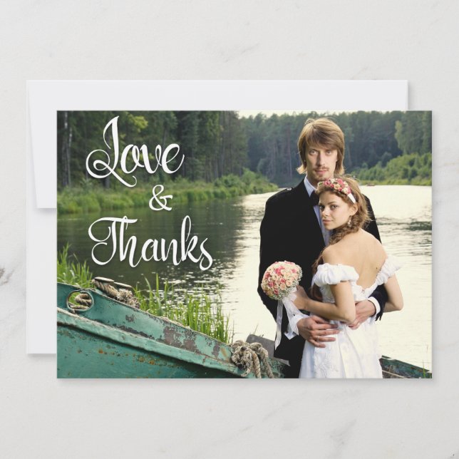 Carte Merci photo manuscrit Mariage artistique (Devant)