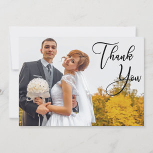 Carte Merci photo Mariage manuscrit moderne