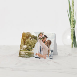 Carte Merci photo mariage plié