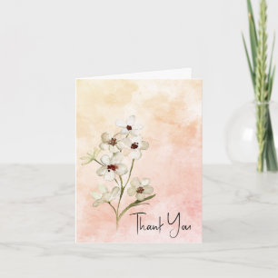 Carte Merci Posy Orange Aquarelle