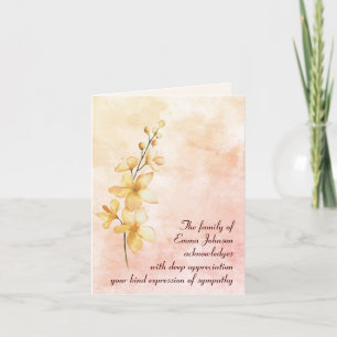 Carte Merci Posy Sympathy Orange Watercolor