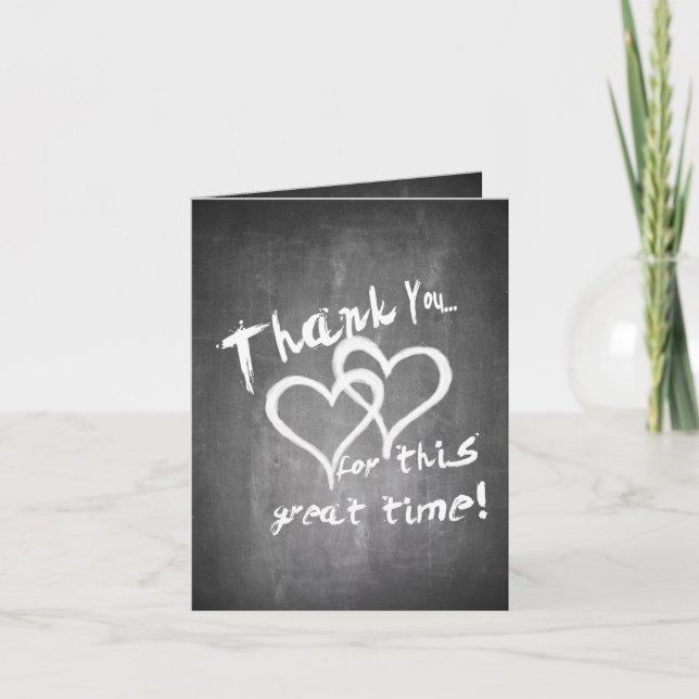 Carte Merci pour ce grand moment sur un tableau à craie (Devant)