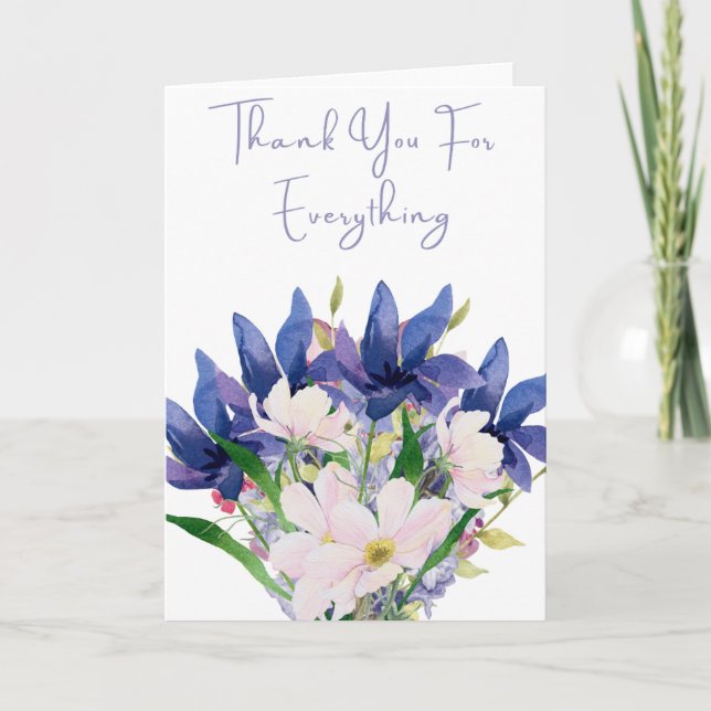 Carte Merci Pour Chaque Chose Bouquet Fleur (Devant)