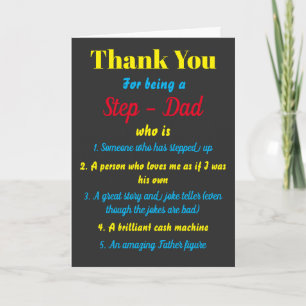 Carte Merci pour être un Stepdad qui est citations