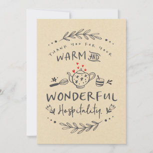Carte Merci pour l'accueil chaleureux et merveilleux