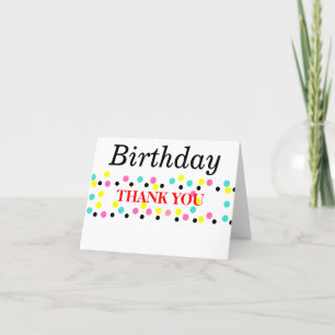 Carte Merci pour l'anniversaire Polka Dots Ballons