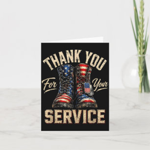Carte Merci pour les bottes militaires patriotiques de s