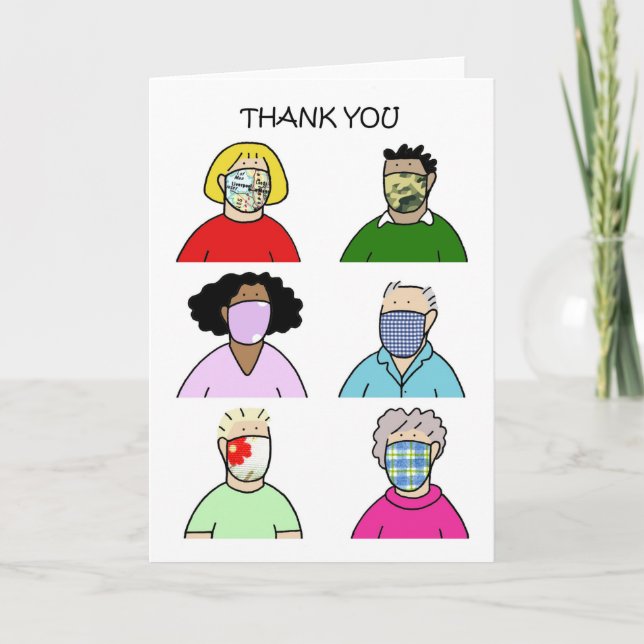 Carte Merci pour les masques faciaux (Devant)