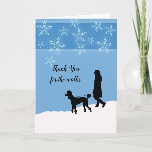 Carte Merci pour les promenades Chien Walker (Devant)