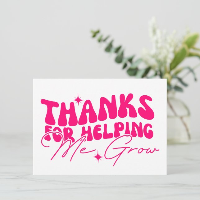 Carte Merci pour m'avoir aidé à grandir (Debout devant)