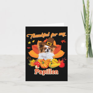 Carte Merci pour mon chien Papillon Thanksgiving Je suis