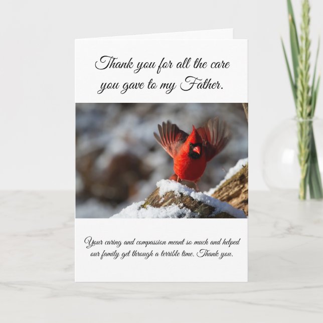 Carte Merci pour prendre soin de mon père Infirmière (Devant)