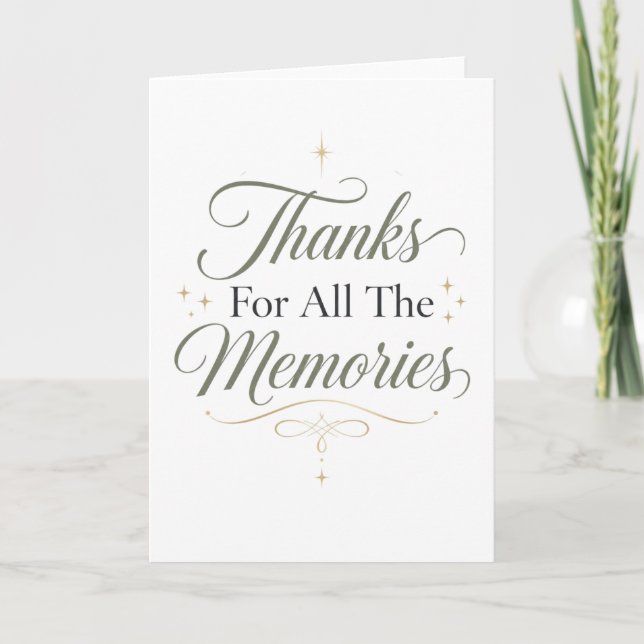 Carte Merci pour tous les souvenirs (Devant)