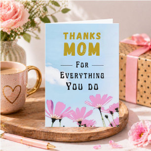 Carte Merci pour tout ce que tu fais Maman Fête des Mère