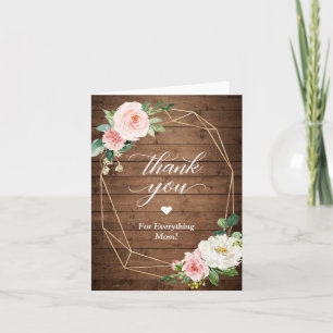 Carte Merci pour tout maman Rustic Blush Floral