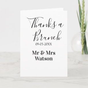 Carte Merci pour un brunch post-nuptial nom date simple 