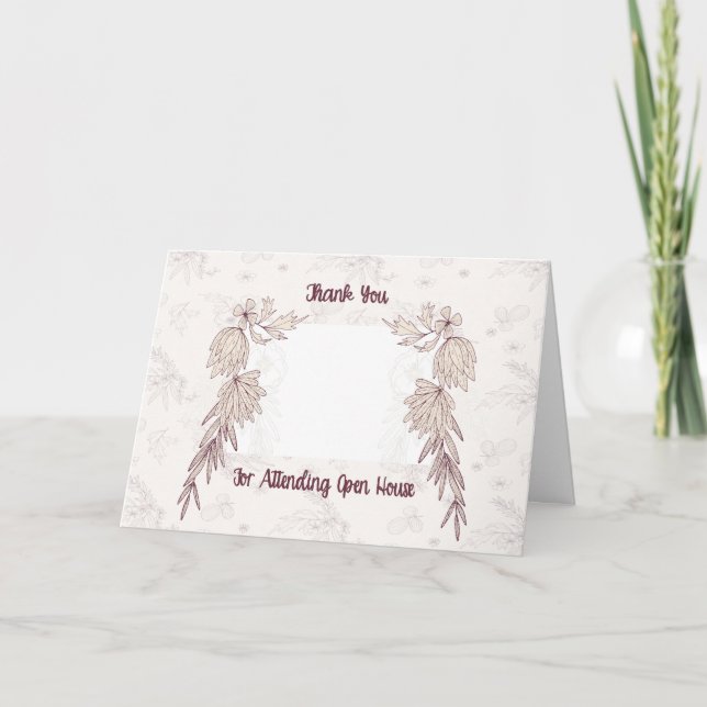 Carte Merci pour venir à Open House Ajouter photo de mai (Devant)