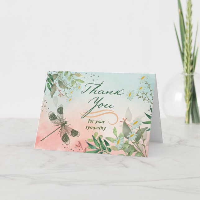 Carte Merci pour vos marguerites de libellules en Sympat (Devant)