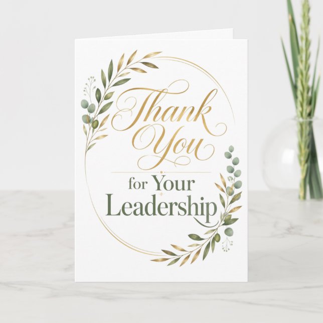Carte Merci pour votre don de leadership (Devant)