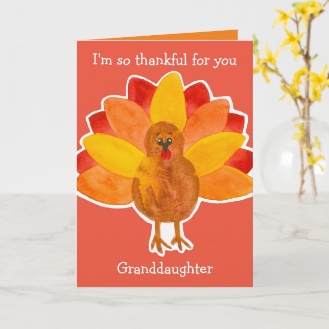 Carte Merci Pour Votre Grand-Fille Bon thanksgiving (Fleur jaune)