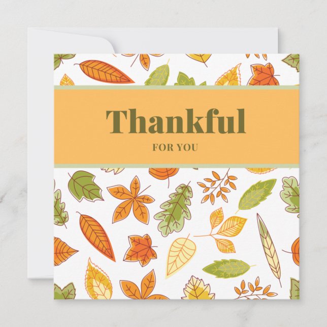 Carte Merci pour vous, Thanksgiving (Devant)